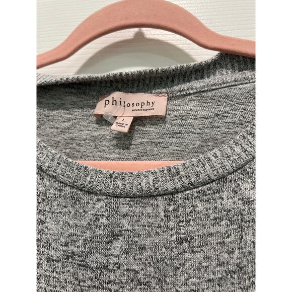 Philosophy soft long sleeve heather grey top women's size large (L) - Picture 2 of 6